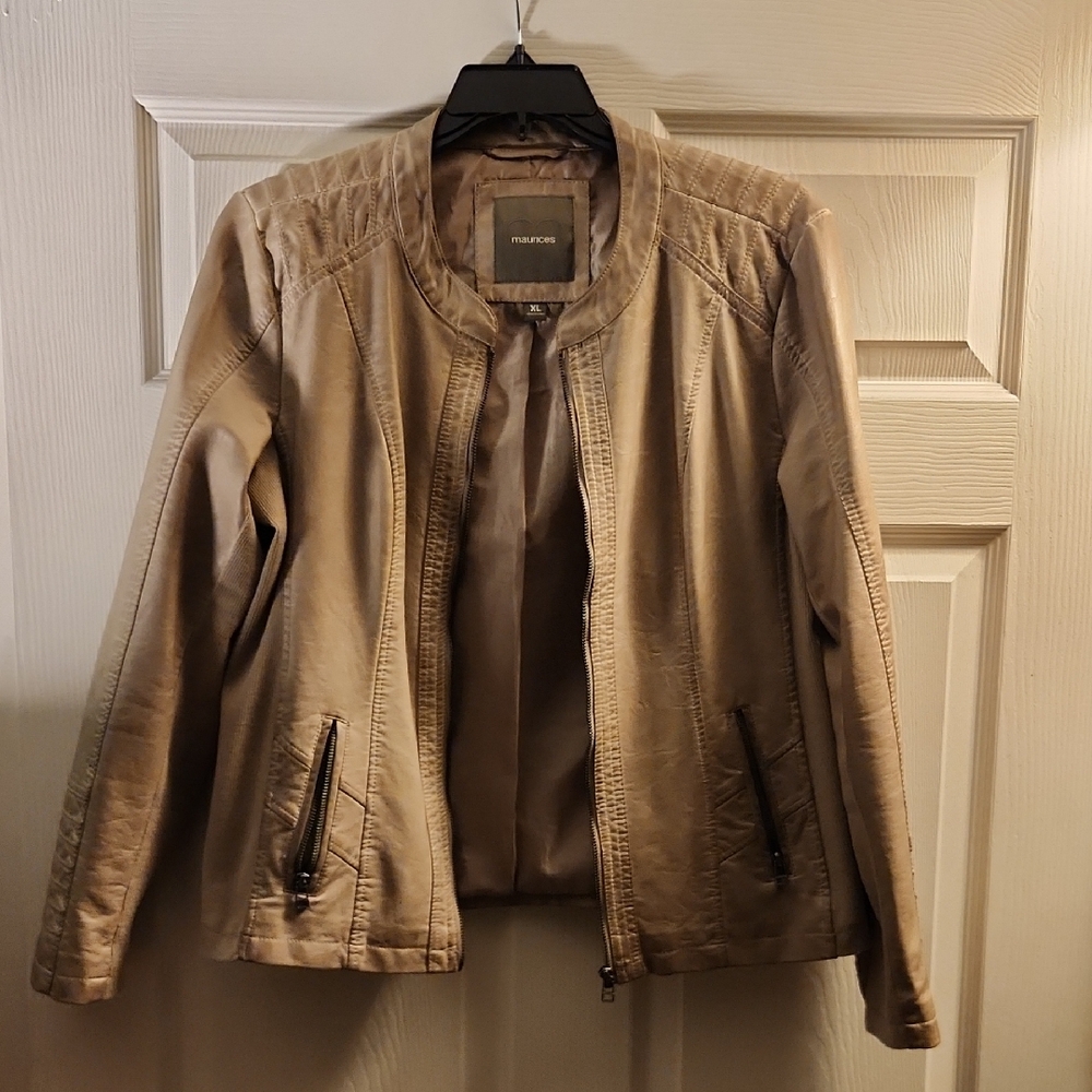 Maurices Light Brown Faux Leather Jacket
